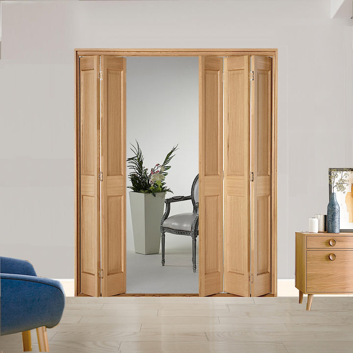 5 Leaf Oak Victorian 2 Panel Bi-Folding Set