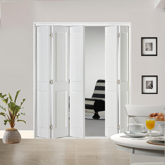 5 Leaf White Victorian 2 Panel Bi-Folding Set