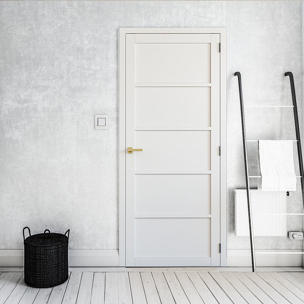 White 5 Panel Industrial Style Door