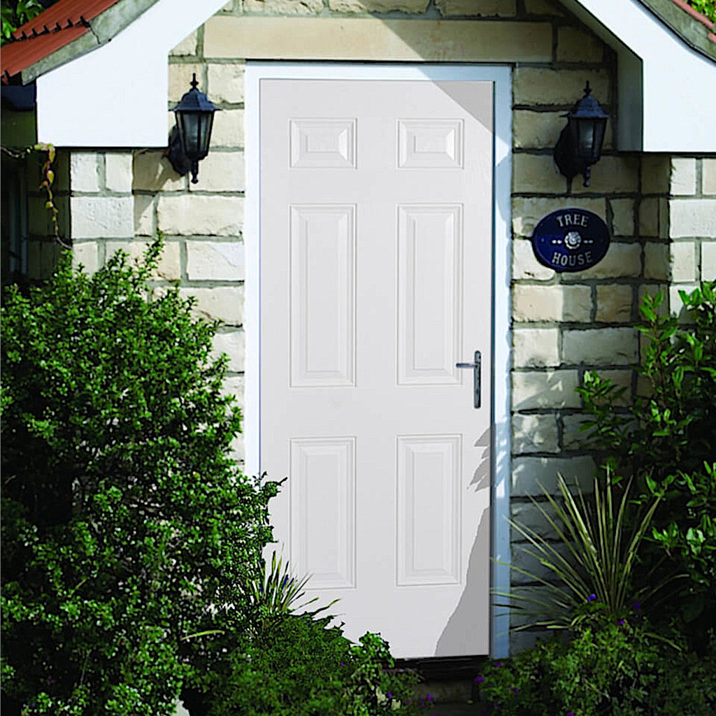 GRP 6 Panel White Composite External Door 