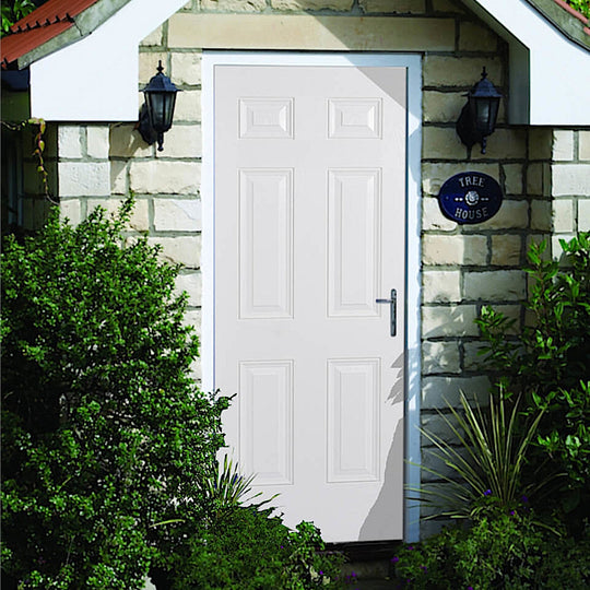 GRP 6 Panel White Composite External Door