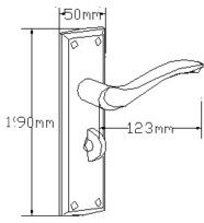 Ardeche Lever On Backplate Bathroom Lock