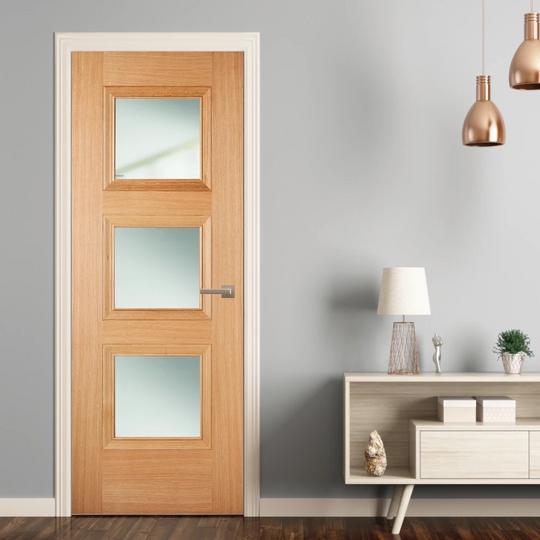 Amsterdam Clear Glazed Oak Internal Door