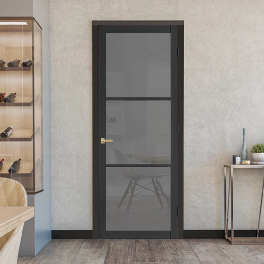 Black 3L Tinted Glazed Custom Made Industrial Style Door