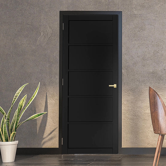 Black 5 Panel Custom Made Industrial Style Door