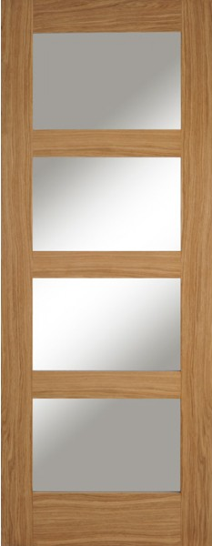 Oak Contemporary 4 Light Glazed Door