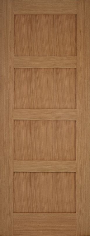 Oak Contemporary 4 Panel Fire Door