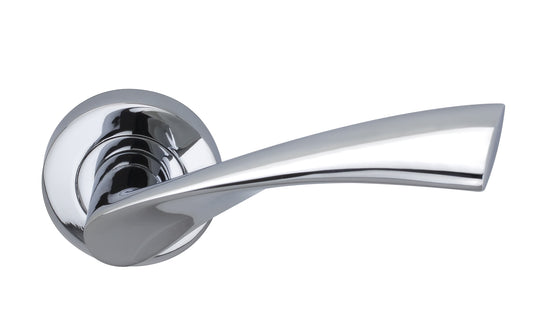 Yvette Lever On Round Rose Polished Chrome