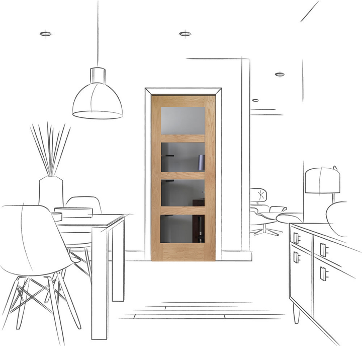 Sliding French Doors with Shaker Glazed & Shaker Panel Doors