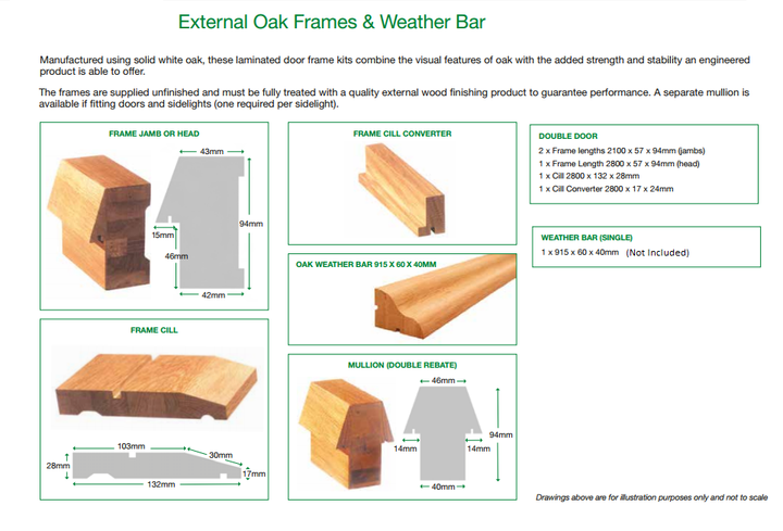 Universal Oak Double Door Frame