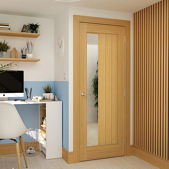 Ely 1SL Glazed Oak Door Fully Finished