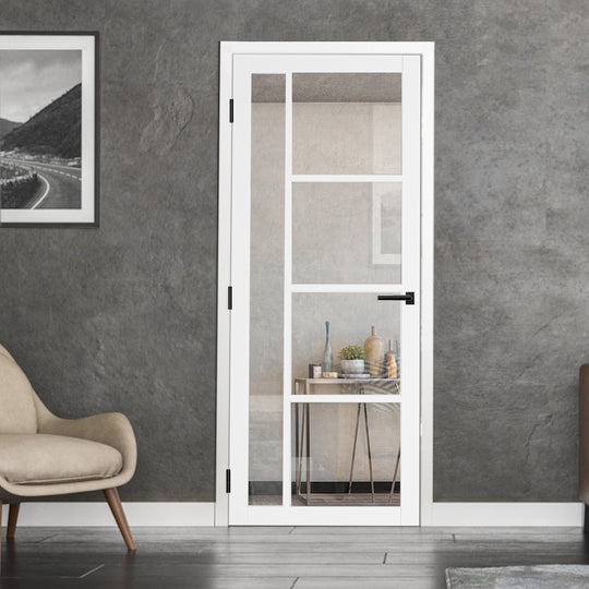 Enova White Clear Glazed Custom Made Industrial Style Door