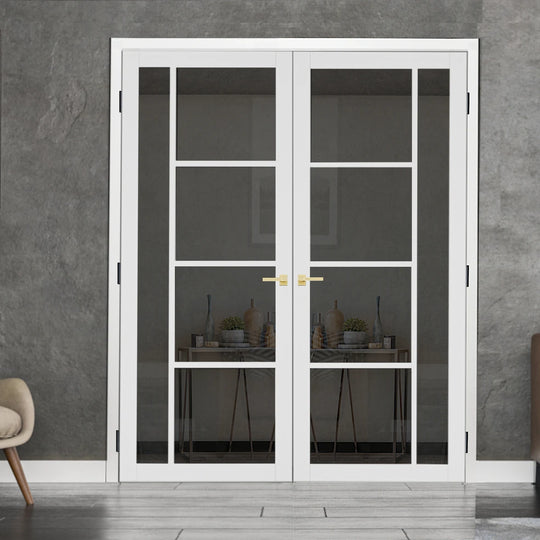 Enova White Tinted Glazed Industrial Style Door Pair