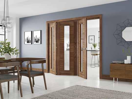 Smart Fold Fully Finished Walnut Room Divider