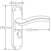 Garonne Lever on Backplate Bathroom Lock