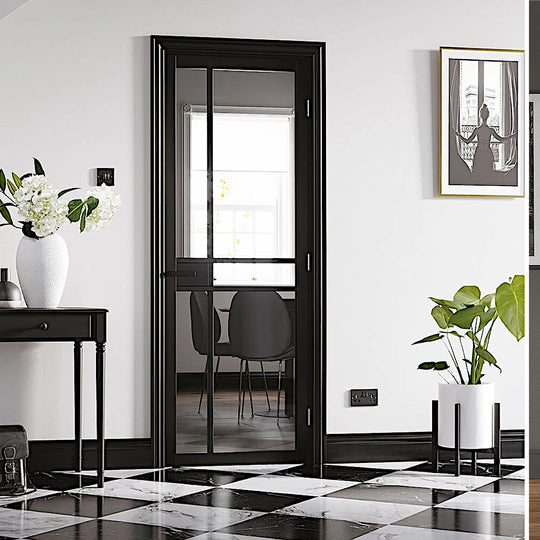 Black Greenwich Clear Glazed Internal Door