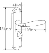 Loire Lever on Backplate Bathroom Lock