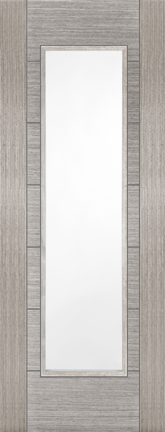 Corsica Light Grey Internal Door with Clear Glass