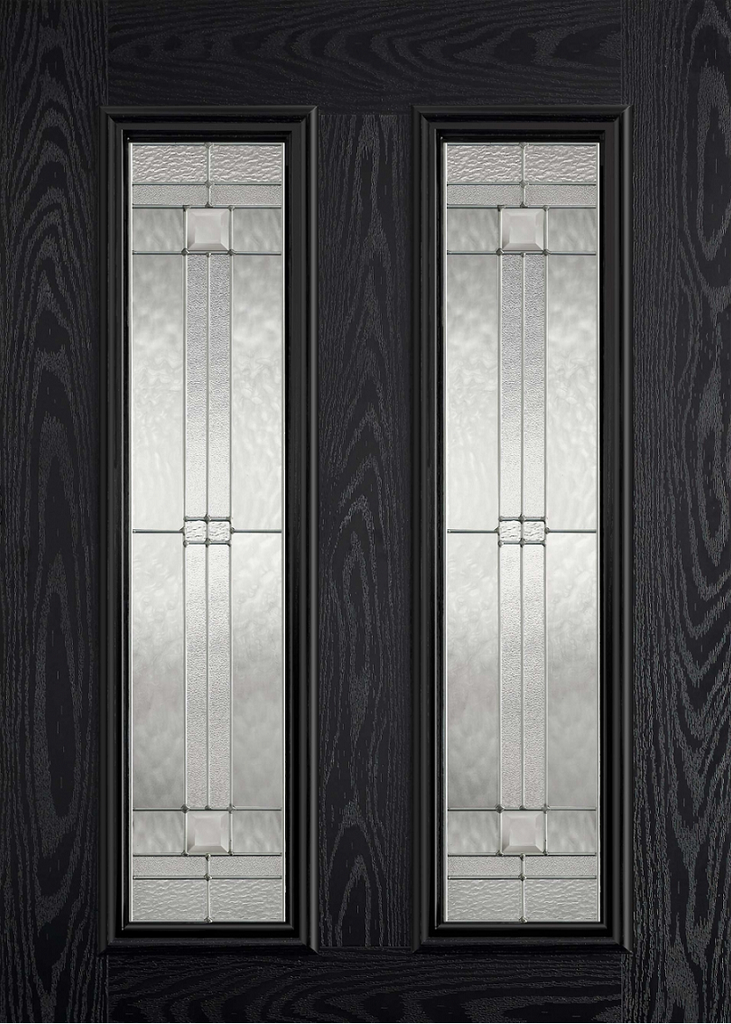 GRP Black Malton 2 Light Composite External Door