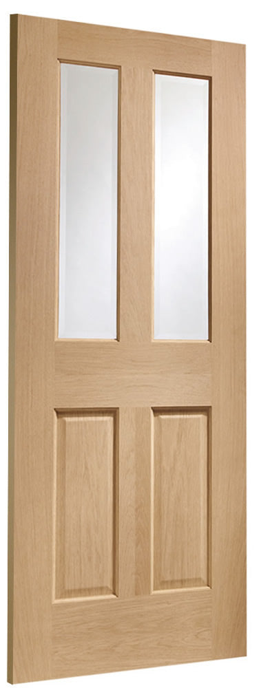 Oak Malton French Door with Clear Bevelled Glass