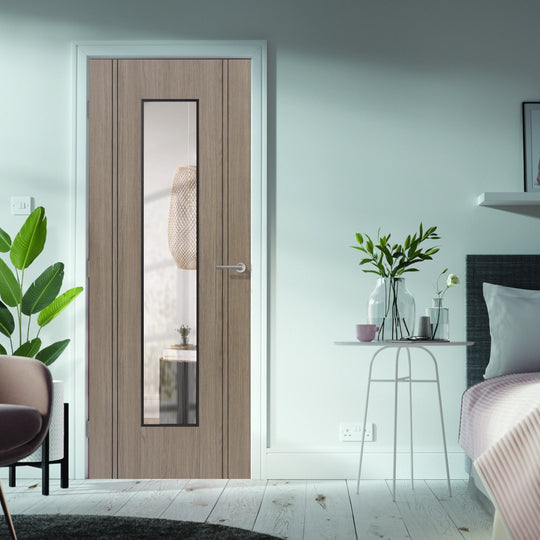 Monaco Light Grey Laminate Glazed Door