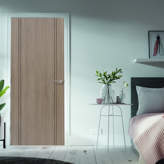 Monaco Light Grey Laminate Fire Door