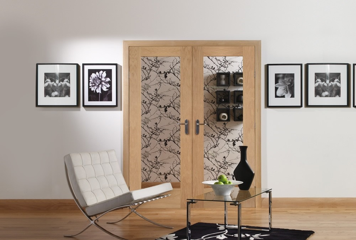 Sliding French Doors with Pattern 10 Clear Glazed Doors 