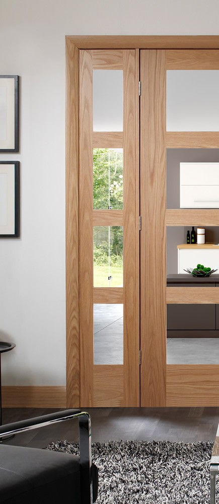 Sliding French Doors with Shaker Clear Glazed Doors 