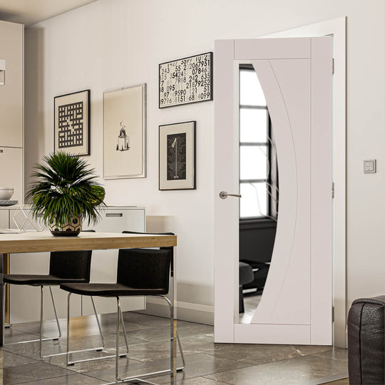 Ravello Clear Glazed White Interior Door