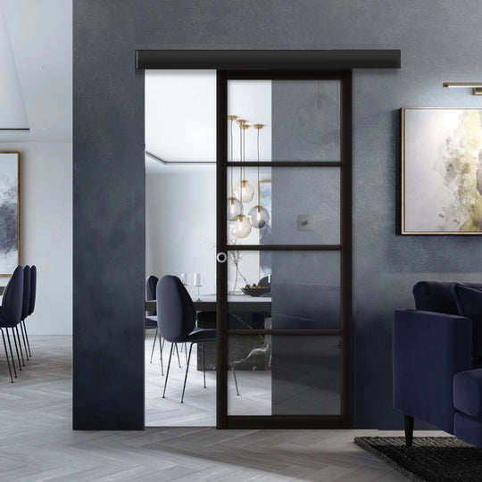 Soho Clear Glazed Sliding Door with Pelmet