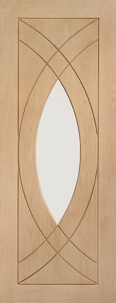 Oak Treviso Sliding Door with Fixed Side Panel