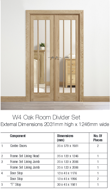 Lincoln Oak Room Divider W4 
