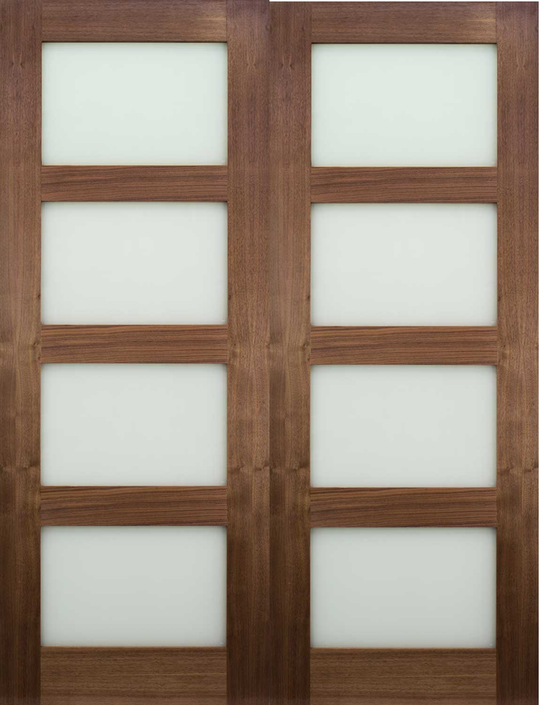 Walnut Shaker Frosted Glazed Door Pair