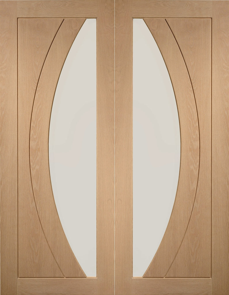 Salerno Custom Made Oak French Doors with Clear Glass 