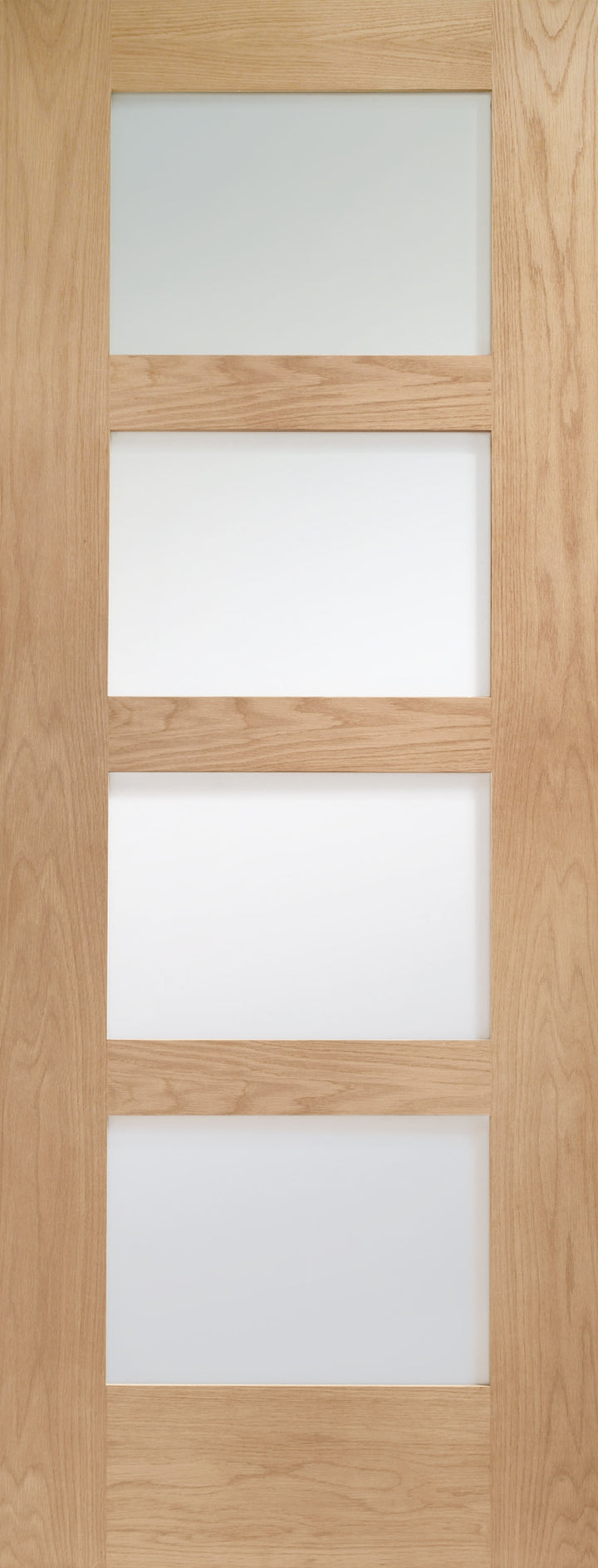 Shaker Oak Clear Glazed Double Pocket Doors 