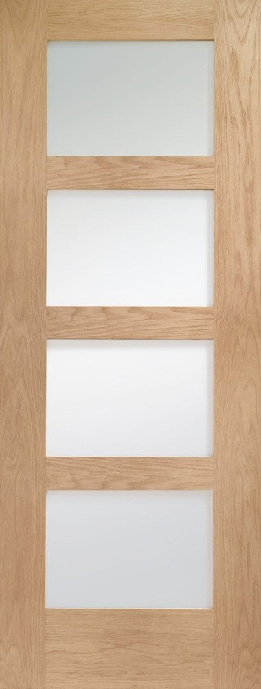 Oak Shaker 4 Light Offset French Doors with Demi Panel