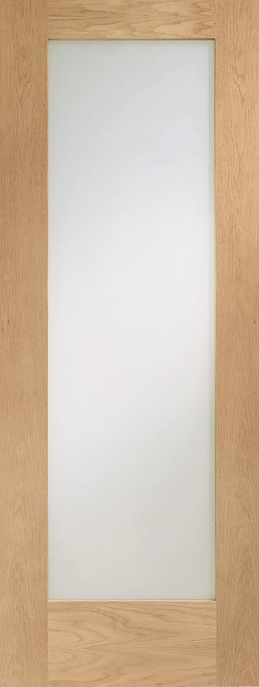 Oak Pattern 10 Glazed Offset French Doors with Demi Panel