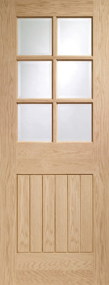 Oak Suffolk Clear Glazed Room Divider with Demi Panels