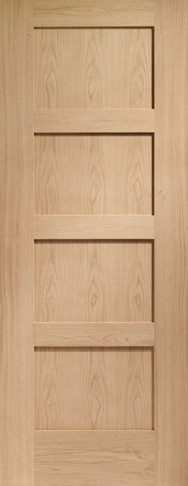 Oak Shaker 4P/4L Offset French Doors with Demi Panel