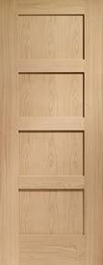 Shaker Oak 4 Panel 30 Minutes Fire Pocket Door 