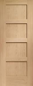 Shaker Oak 4 Panel Double Pocket Doors 