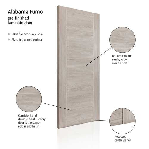 Alabama Fumo Grey Internal Door