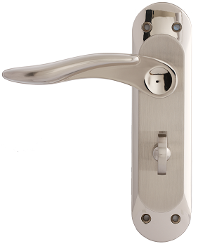 Alzette Lever on Backplate Bathroom Lock