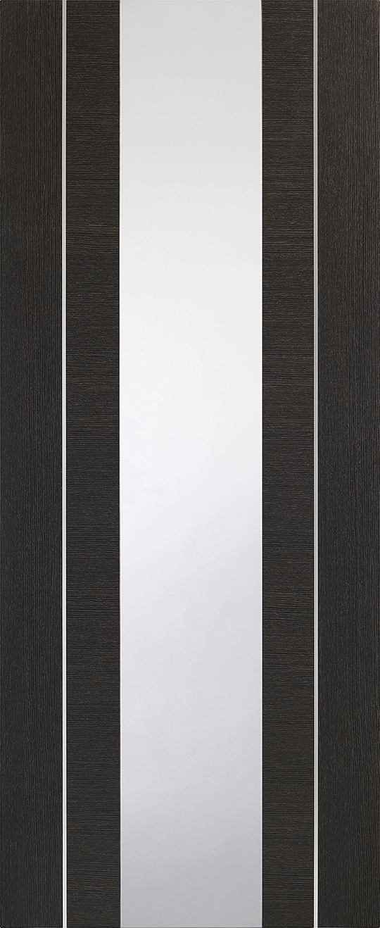 Forli Dark Grey Internal Door with Clear Glass