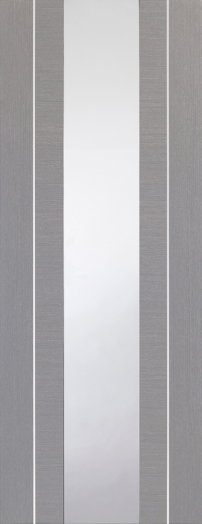 Forli Light Grey Internal Door with Clear Glass 