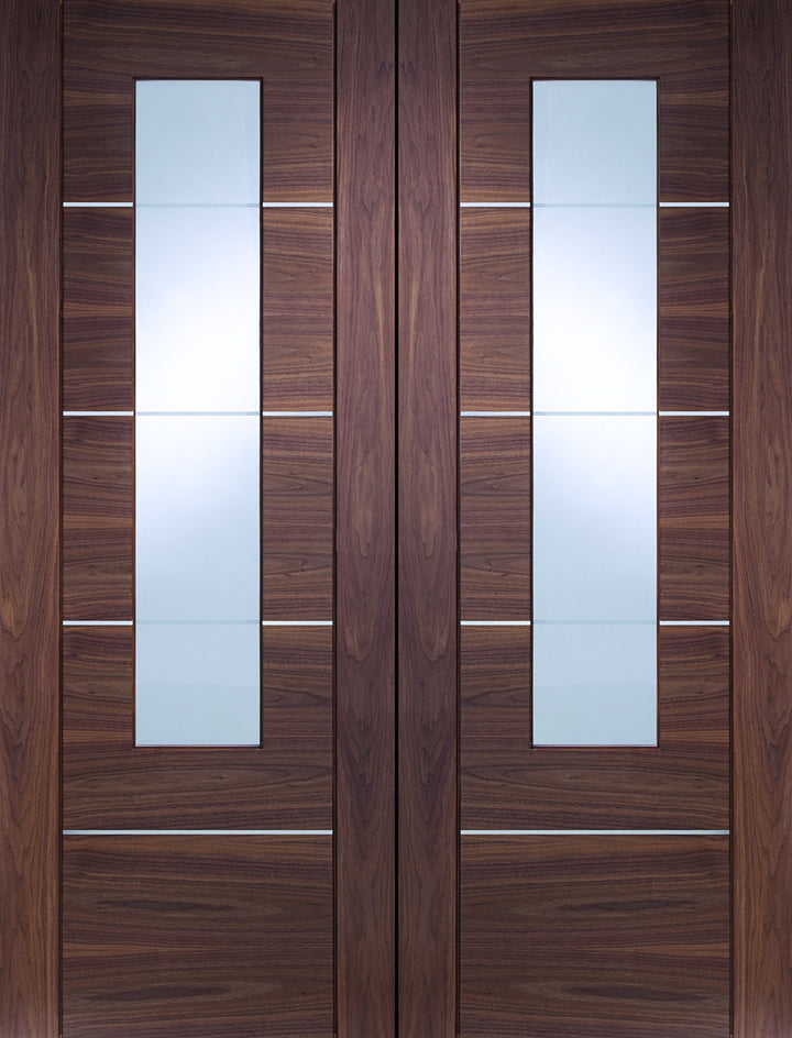 Walnut Portici Custom Made Glazed French Doors 