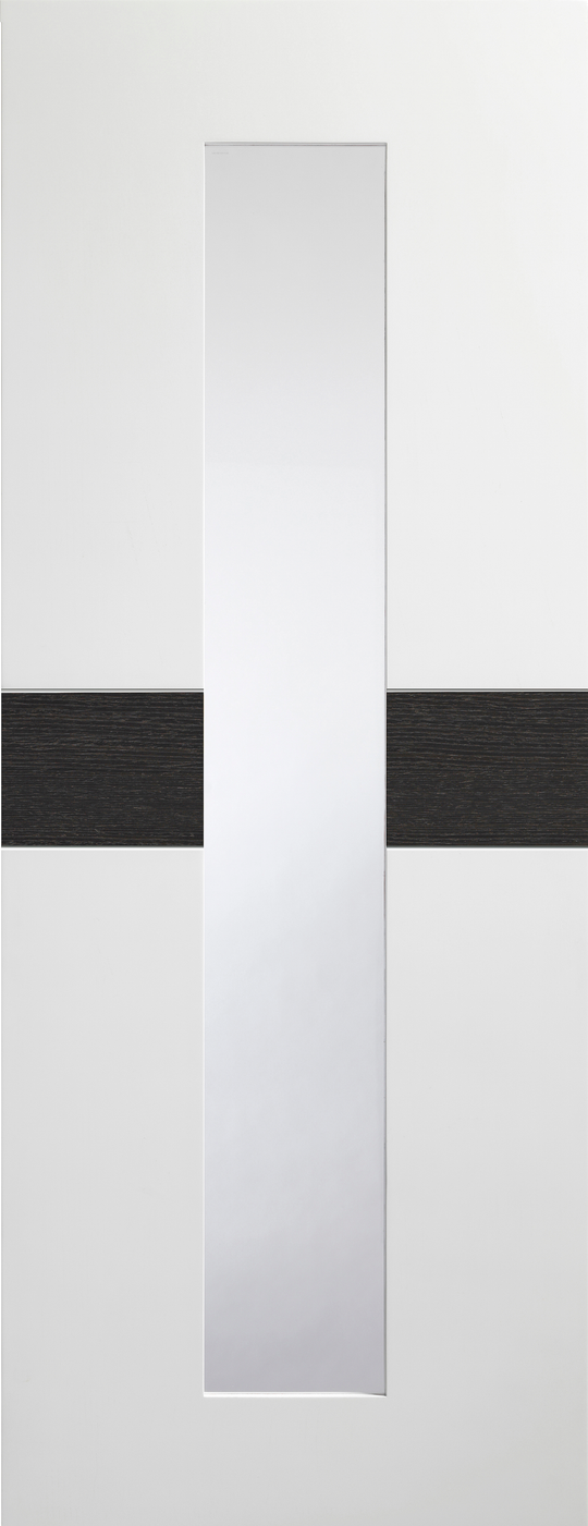Asti White Glazed Internal Door with Dark Grey Insert