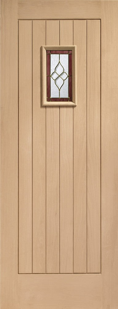 CLEARANCE Chancery Onxy Tri -Glzed External Oak Door