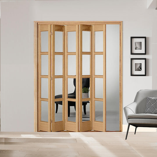 5 Leaf Oak Bardsley 4 Light Clear Glazed Bi-Folding Set