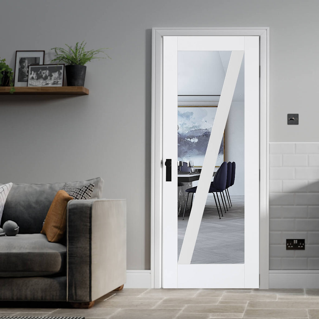 Barn Style White Glazed Internal Door 